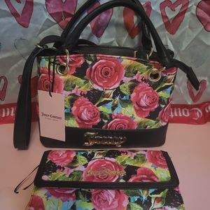 Juicy Couture Multi Rose Bag and Wallet Set